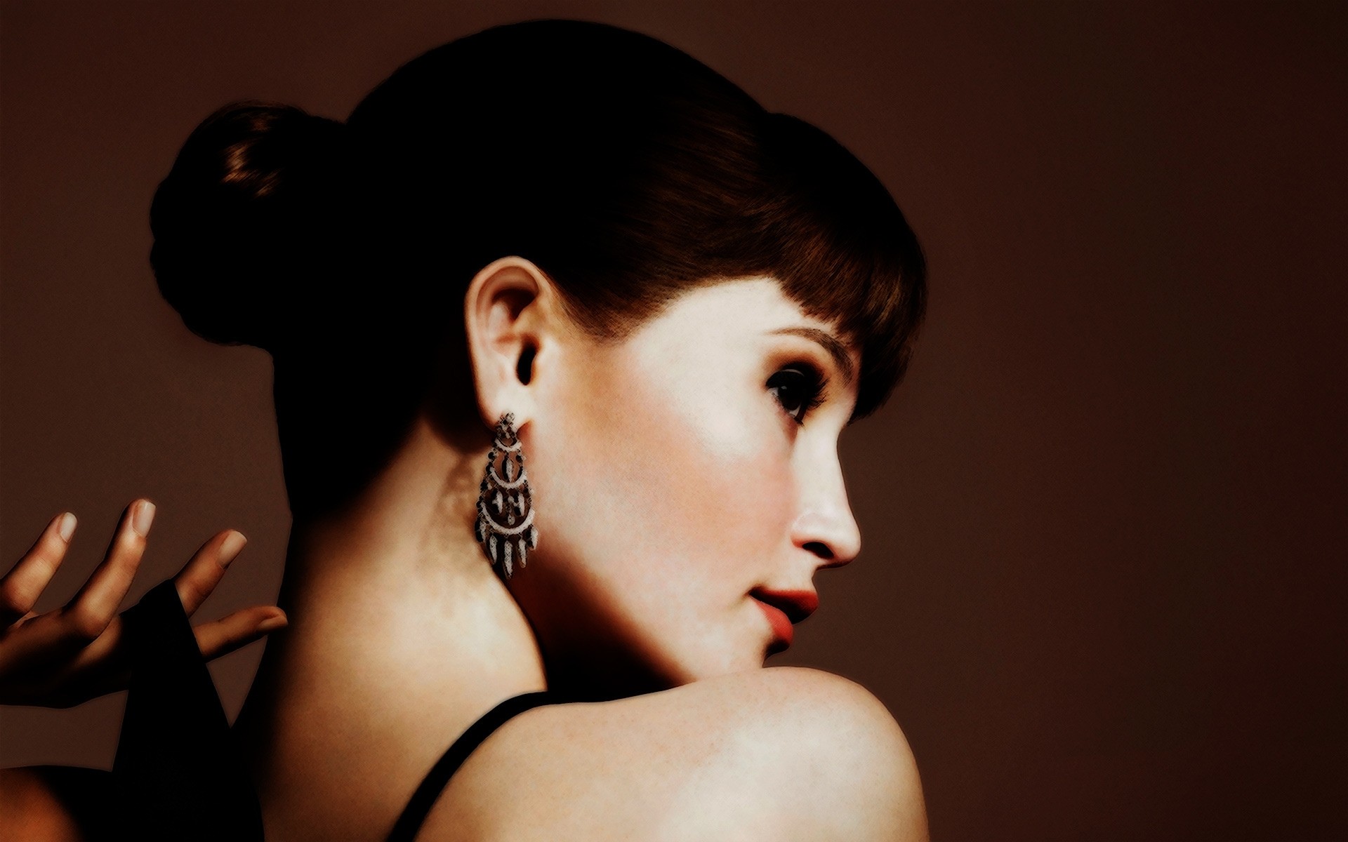 әйел портрет қыз сән модель жалаңаш гламур бір зергерлік бұйымдар көз ересек актриса сексуалды ыстық