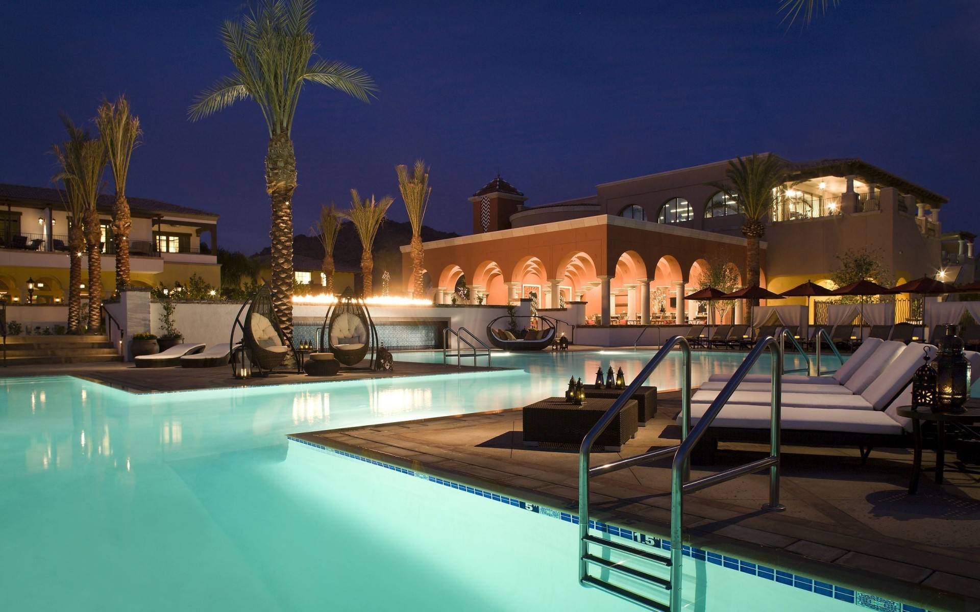 бассейн люкс қонақ үй курорт саяхат бассейн су демалыс жүзу вилла релаксация бассейн демалыс тропикалық орындық күн жағажай туризм аспан жаз түн жарық