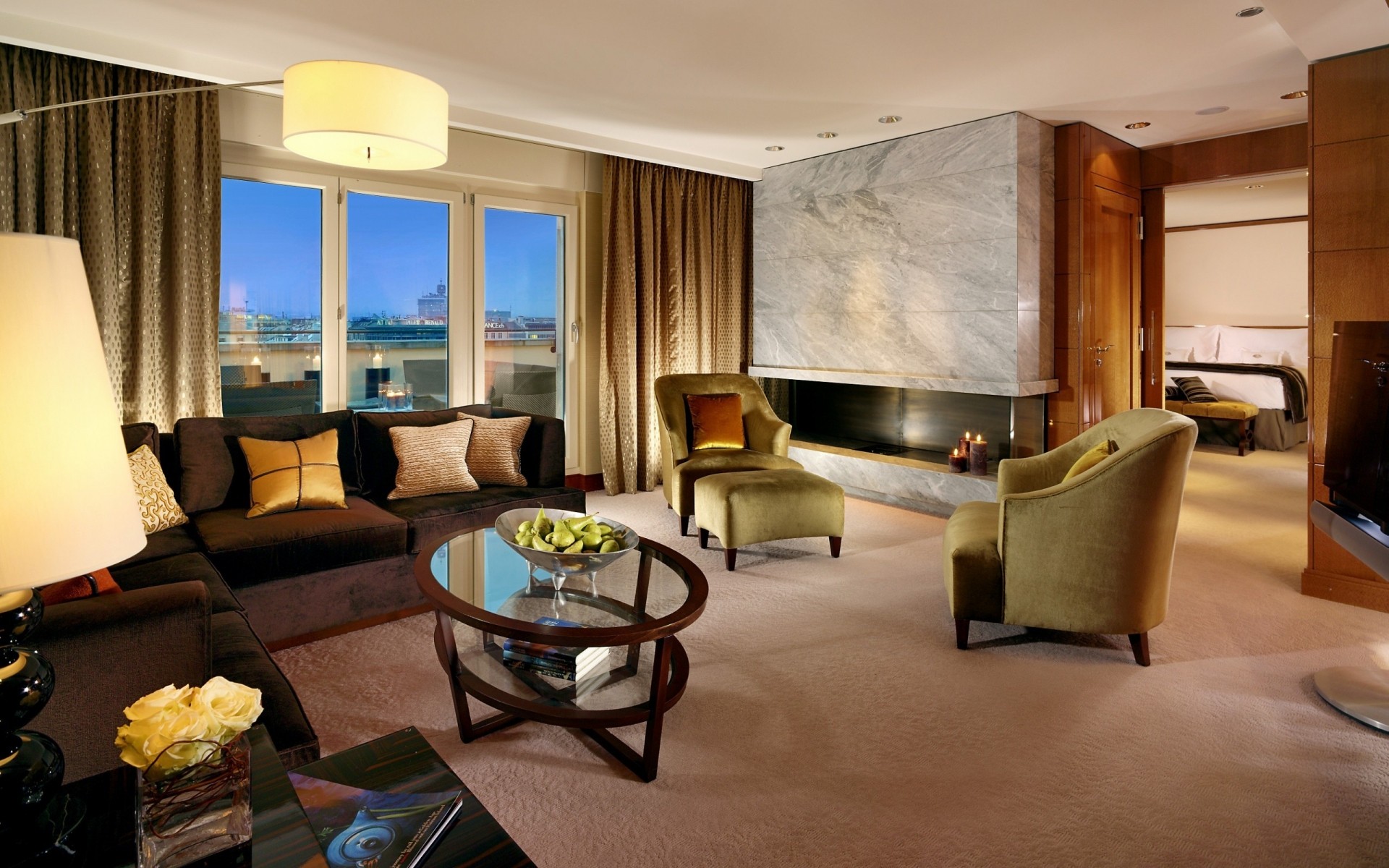 жиһаз бөлме жабық кесте орындық үйлер еден интерьер дизайны терезелер орын кілем жатын бөлме диван заманауи төсек перде сәнді шам жастық пәтер орындық