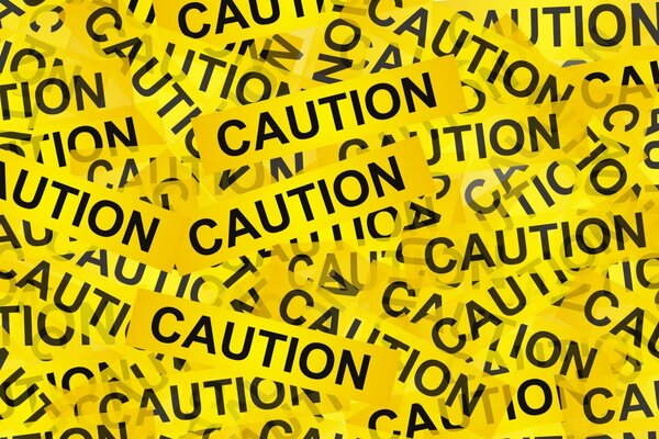  Caution мәтіні бүкіл экранда