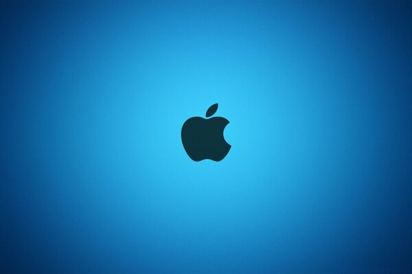 Көк фонда apple эмблемасы