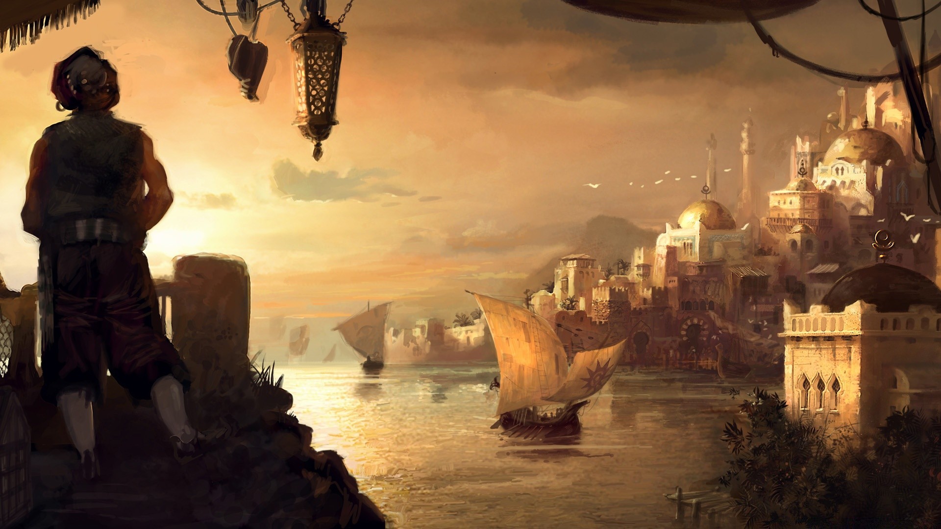 anno 1404 саяхат кешке күннің батуы сумт су сәулет қала таң ашық ауада