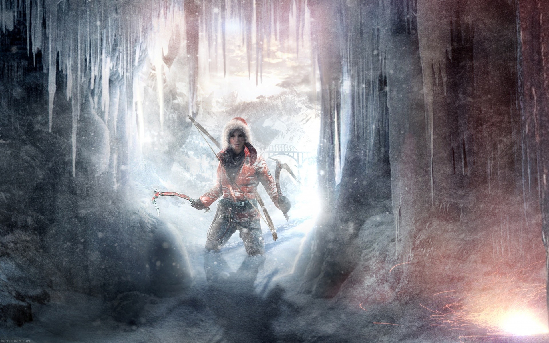 tomb raider ересек су бір демалыс қозғалыс әйел адам ашық ауада саяхат рок дымқыл күндізгі жарық сарқырама