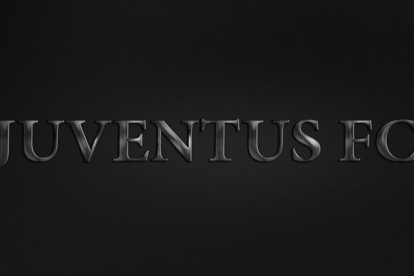 Juventus FC қара фонда жазу